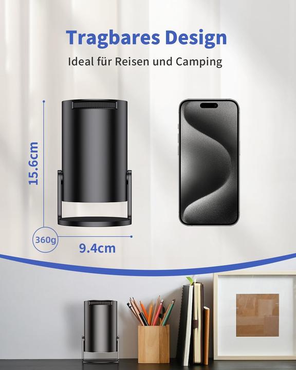 Actual product image Yoton Mini Beamer ‎Y4PRO mit Wi-Fi6/Bluetooth, 1080P-Unterstützung (HD, 200 lm)