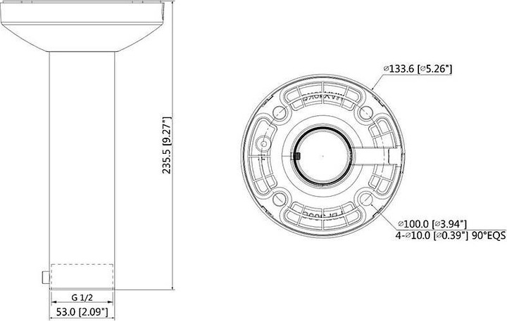 Productafbeelding Dahua PFB300C Plafondadapter (Montageset)