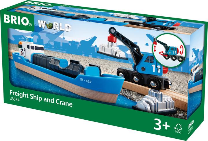 Productafbeelding Brio Containerschip met kraanwagen