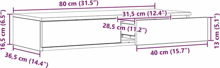 Produktbild vidaXL Nachttisch (80 x 36.50 x 16.50 cm)