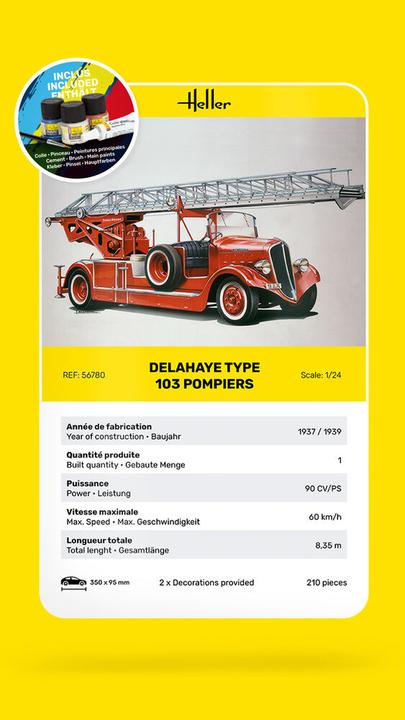 Produktbild Heller STARTER KIT Delahaye Type 103 Pompiers
