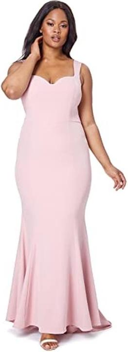 Jarlo London Abito Midi Coda di Pesce Bianco con Scollatura a Cuore (44)