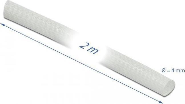 Produktbild Delock Schutzschlauch Glasfasergeflecht 2 m x 4 mm weiss (Kabelschlauch, 200 cm)