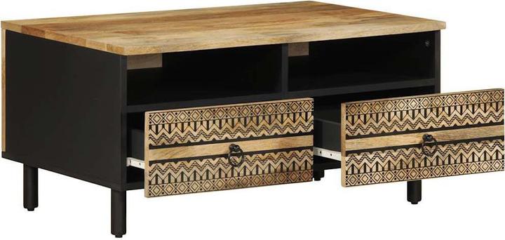 Image du produit VidaXL Table basse Table d'appoint Table de salon Noir Bois de manguier brut (80 x 54 x 40 cm)