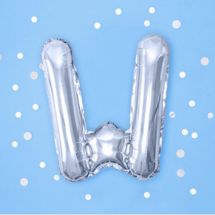 Produktbild Partydeco Ballon Brief "W" in Silber (1 x)