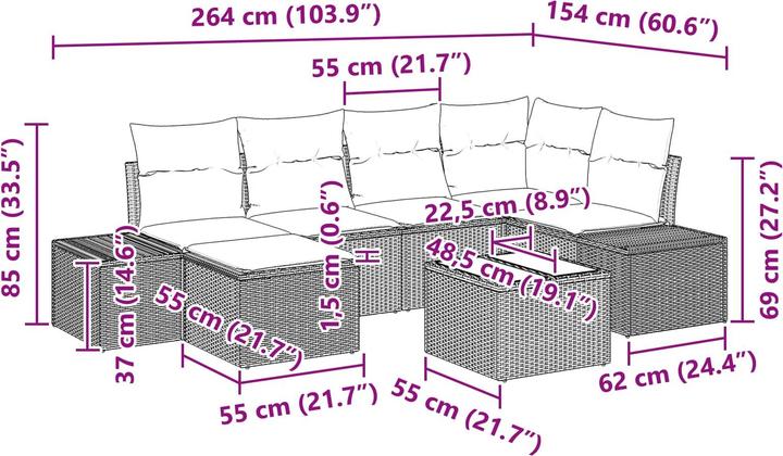 Produktbild vidaXL Gartensofa-set