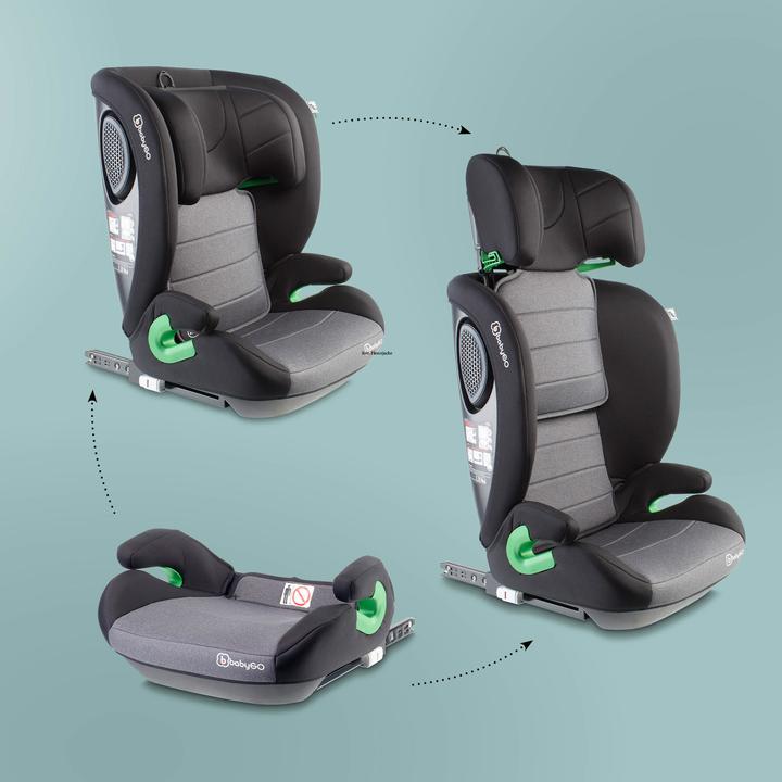 Produktbild BabyGo Safechild 2, grau (Kindersitzerhöhung, ECE R129/i-Size Norm)