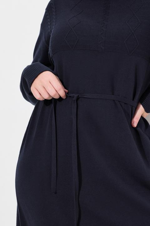 Produktbild Ulla Popken Strickkleid, Zopfmuster, Rollkragen, Langarm (46, 48)