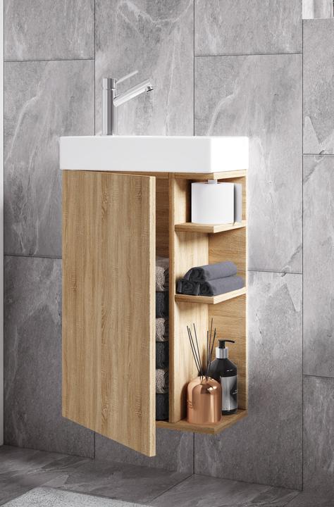 Immagine prodotto VCM Set di mobili da bagno a 2 pezzi WC per ospiti Lavabo per bagno per ospiti Piccolo stretto Lumia