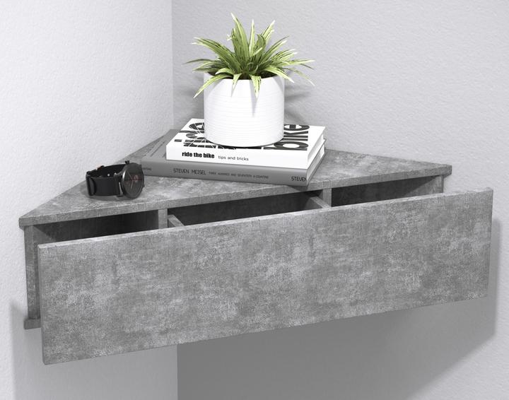 Produktbild VCM Holz Wandschublade Nachtschrank Wandboard Eckregal Schublade Konsole Nachttisch Usal S (60 x 43 x 15 cm)