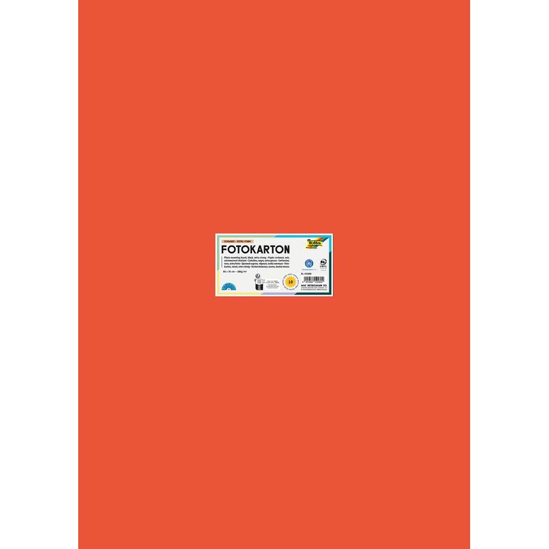Thumbnail - Folia, Bastelpapier, Fotokarton, (B)500 x (H)700 mm, 300 g/qm, orange (300 g/m², 10 x)