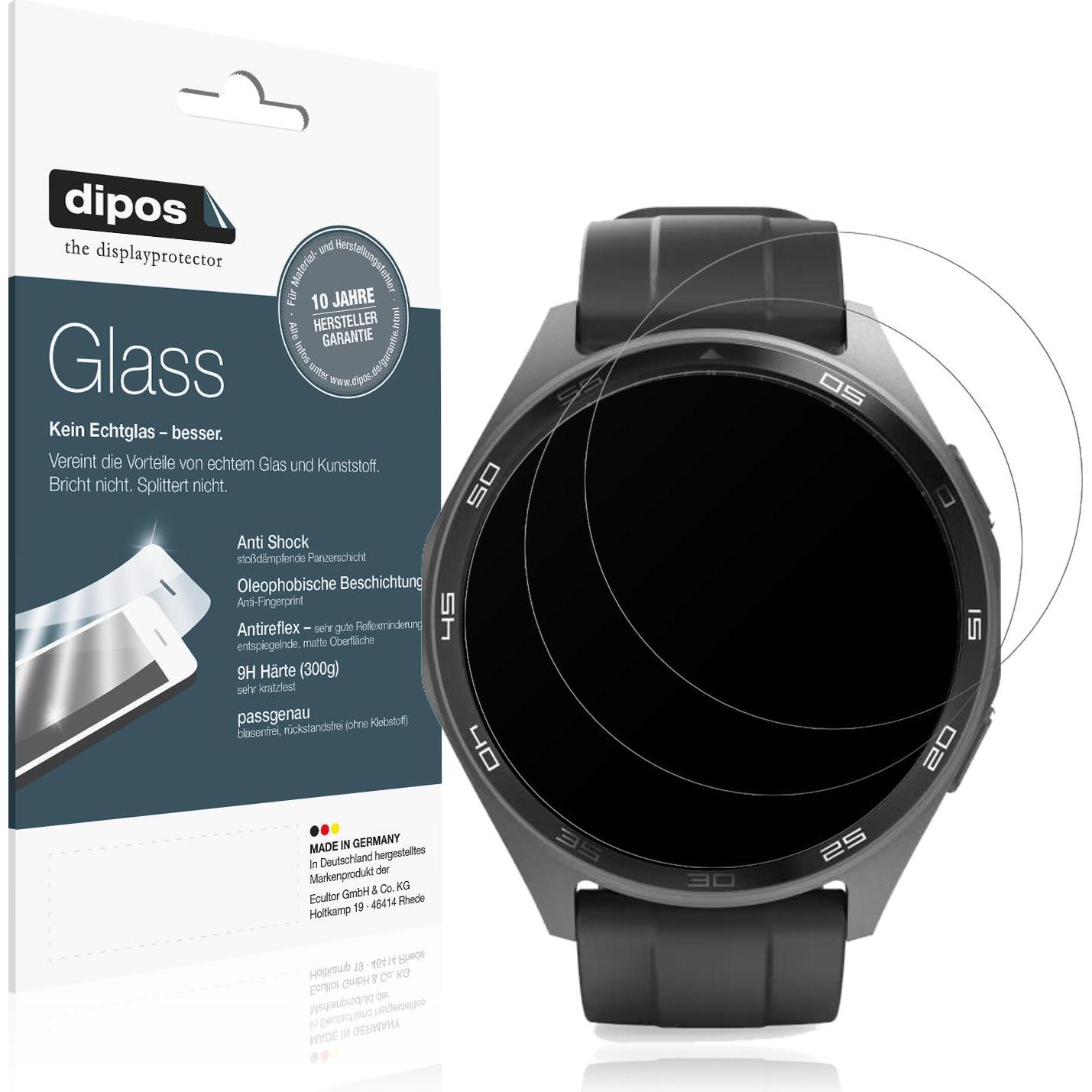 Dipos Anti-Shock Displayschutz Matt 9H, Smartwatch Schutzfolie, Transparent