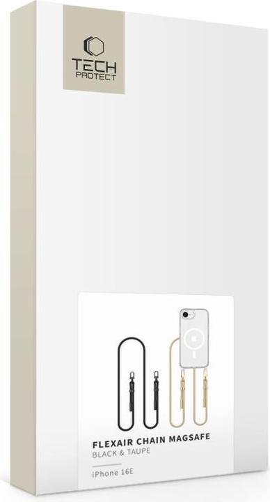 Actual product image Tech-Protect FlexAir Chain MagSafe iPhone 16e Case - Black/Beige (Apple iPhone 16e)