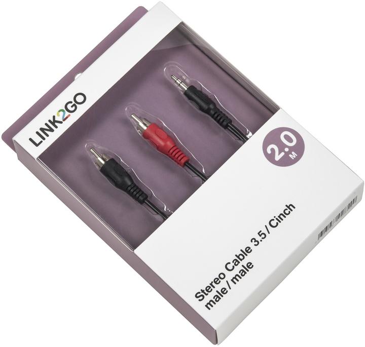 Produktbild Link2Go 3.5 Klinke auf Cinch (2 m, 3.5mm Klinke (AUX), Cinch)