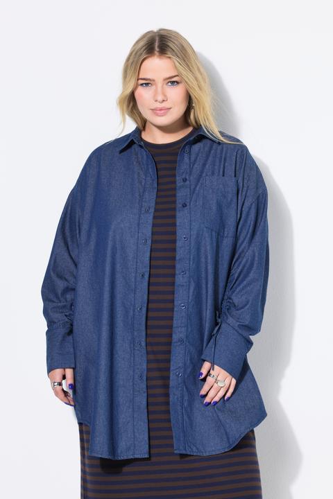 Produktbild Studio Untold Hemdbluse, oversized, Denimoptik, Langarm innen raffbar (50, 52)