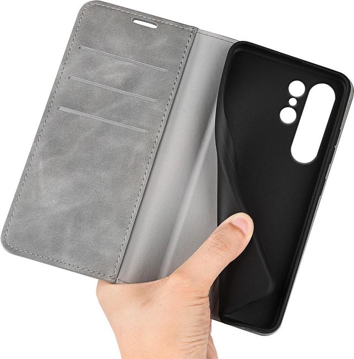 Produktbild Cover-Discount Stand Flip Case Hülle grau (Samsung Galaxy S24 Ultra)