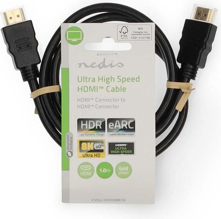 Actual product image Nedis Ultra High Speed HDMI cable - HDMI male - HDMI male - 8K@60Hz - 48 Gbps - 1.00 m - Ru (1 m)