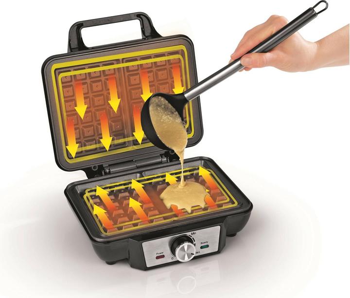 Produktbild Gourmetmaxx Waffeleisen Schwarz/Silber, Leistung: 1000 W, Anzahl pro