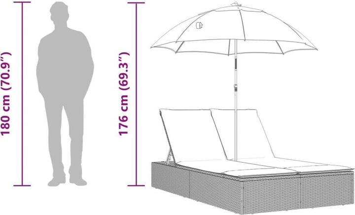 Immagine prodotto vidaXL Doppel-Sonnenliege (164 cm)