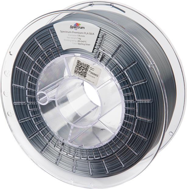 Produktbild Filament PLA SILK sterling silver 1.0kg 1.75mm (PLA, 1.75 mm, 1000 g, Silber)