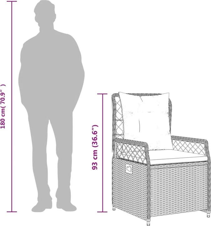 Produktbild vidaXL Gartensessel verstellbar