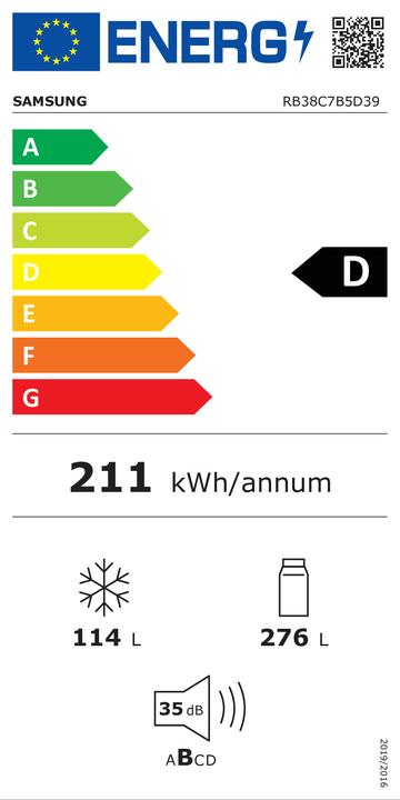 Energie-Label Samsung RB38C7B5D39/EF (390 l)