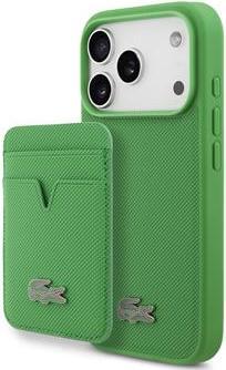 Produktbild Lacoste Iconic Petit Pique MagSafe Case + Wallet for iPhone 17 Pro Green (Apple iPhone 17 Pro Max)