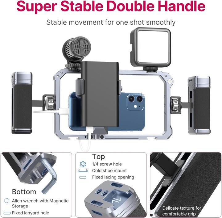 Image du produit Ulanzi Metal Rig For Smartphone w/ Handgrepen (Support métallique pour smartphone avec poignée)