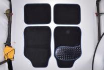 Actual product image Filmer Car Carpet Set Alu-Look-pad 4-piece, blue umrand (1 set of 4 floor mats)