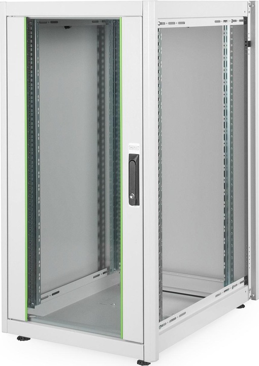 Produktbild Digitus Netzwerkschrank 48,3cm 19Zoll 22HE grau 6/8-D H1164mmxB600mmxT800mm mit Glastuer inkl. 28xMontage... (22 HE, 19 Zoll Rack)