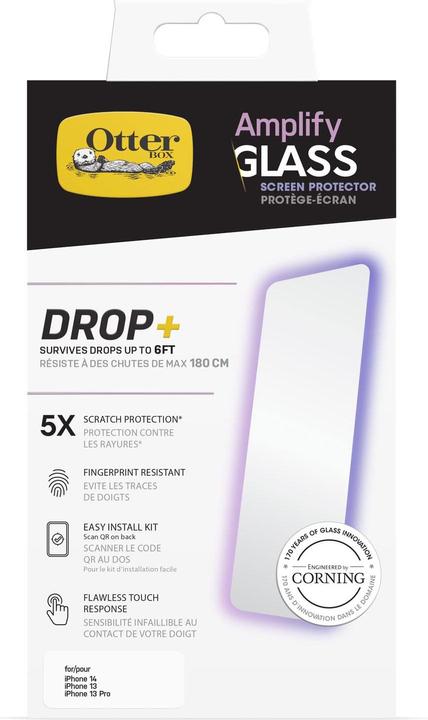 Immagine prodotto OtterBox Amplify antimikrobiell Displayschutz (1 pz., Apple iPhone 13, Apple iPhone 13 Pro, Apple iPhone 14)