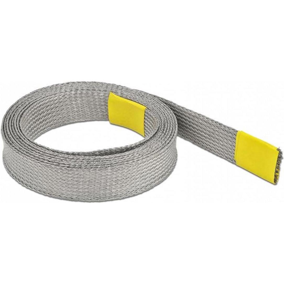 Delock, Kabelschutz + Kabelführung, Kabelschlauch zur EMV Abschirmung 2 m x 15 mm Grau (Kabelschlauch, 2000 mm)