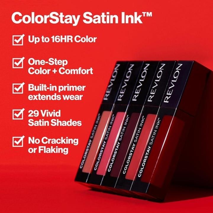 Image du produit Revlon ColorStay Satin Ink Lipstick with Blackcurrant Seed Oil Long Lasting No010 Your Majesty (010 - Votre Majesté)