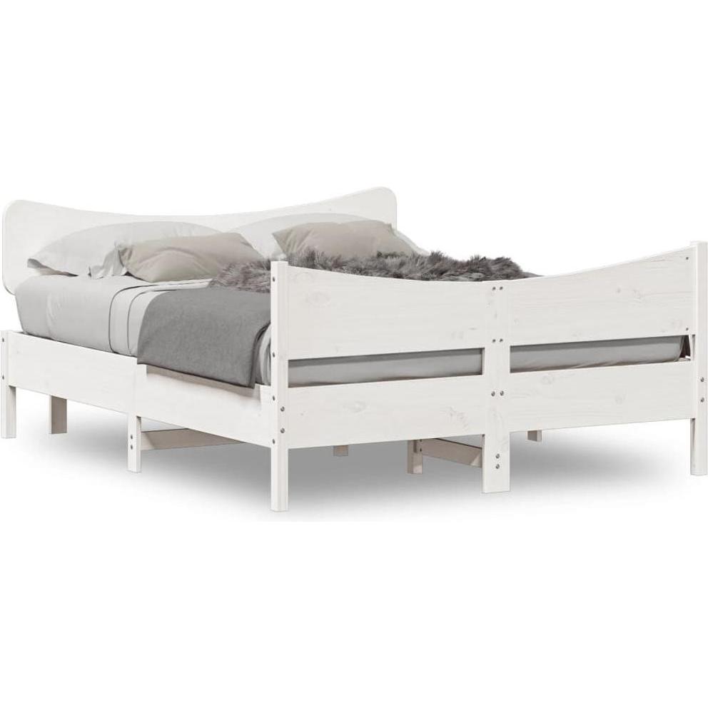 VidaXL, Bett, Bett mit Kopfteil Kiefer (140 x 190 cm)