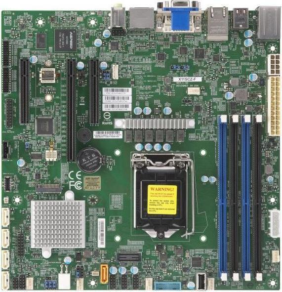 Actual product image Supermicro Mainboard X11SCZ-F-B Intel C246 Bulk (LGA 1151, Intel C246, ATX)