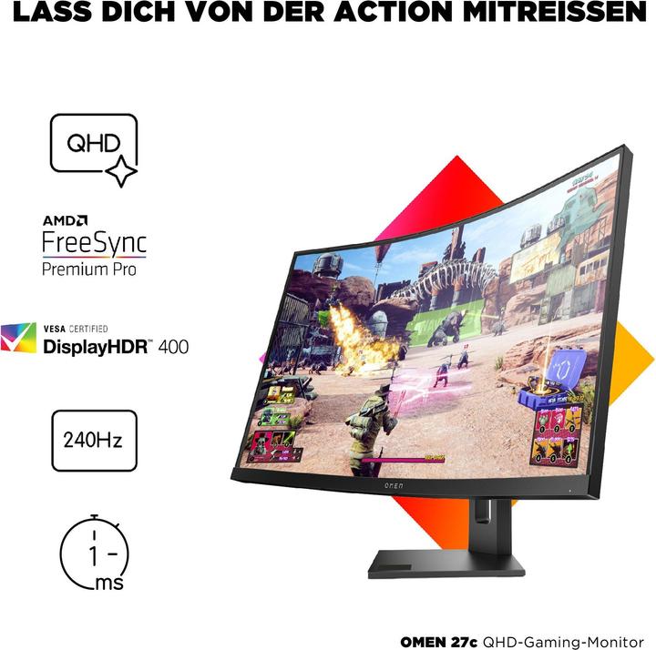 Actual product image HP Omen 27c (2560 x 1440 pixels, 27")