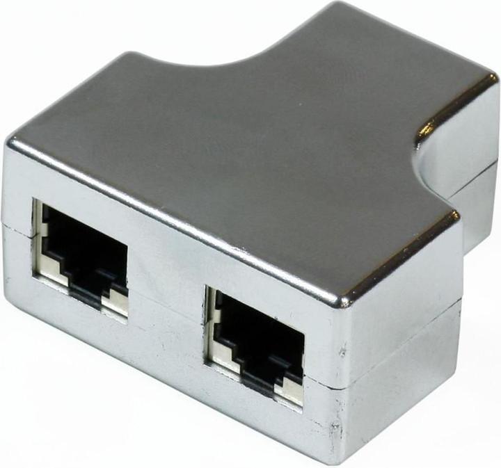 Produktbild MicroConnect RJ45-2xRJ45 F-F Schwarz (UTP, CAT8.2, 0.13 m)