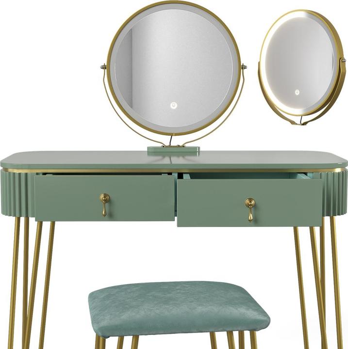 Image du produit Vicco Grace avec tabouret et éclairage (100 x 40 x 126 cm)