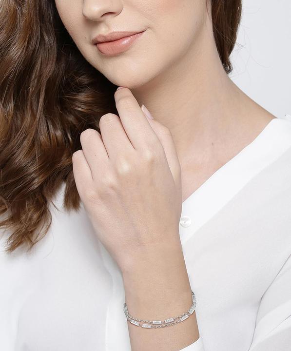 Actual product image Hugo Boss Larya Crystal Double Steel Bracelet 1580448