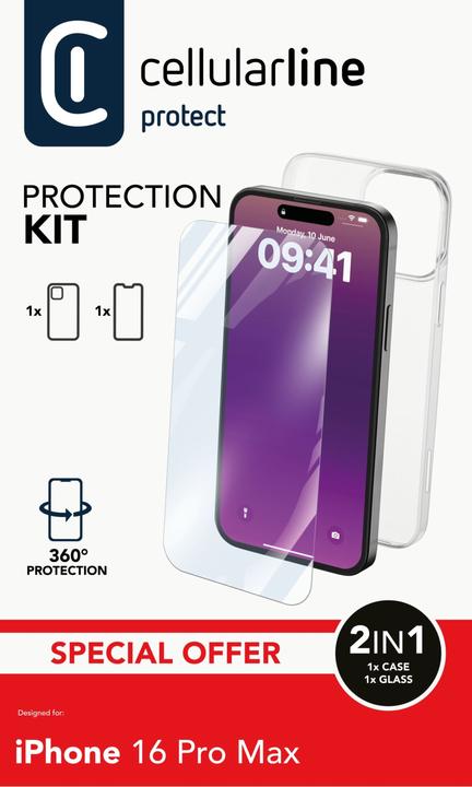 Produktbild Cellularline Protection Kit für (Apple iPhone 16 Pro Max)