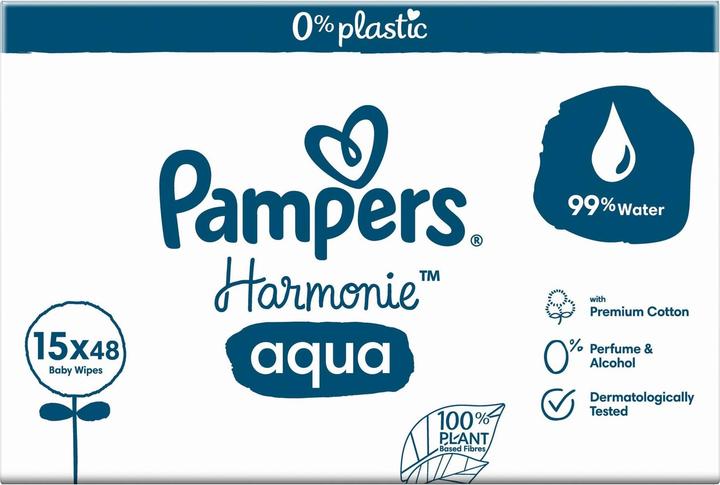 Image du produit Pampers Harmonie Aqua (15 x 48 pcs)