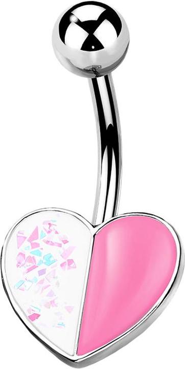 Immagine prodotto Star Piercing Banana argento cuore opale glitter e smalto rosa (Ottone, Acciaio chirurgico 316L)