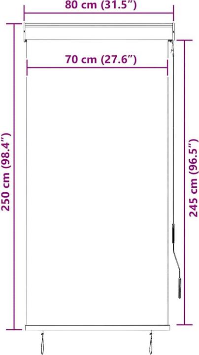 Actual product image vidaXL Aussenrollo (80 x 250 cm)