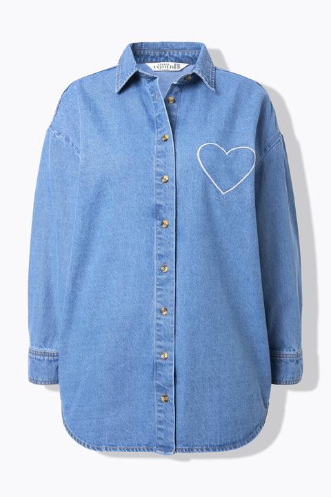 Immagine prodotto Studio Untold Camicia di jeans dal taglio oversize con ricamo con cuore (54)