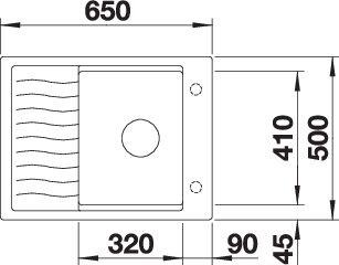 Image du produit Blanco Elon 45 S (Evier encastré, 65 cm, 50 cm)