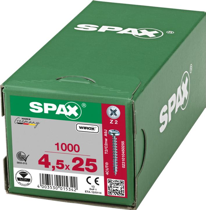 Produktbild Spax Spanplattenschrauben PH PZ2 4,5x25 mm (1000 Schrauben pro Stück)