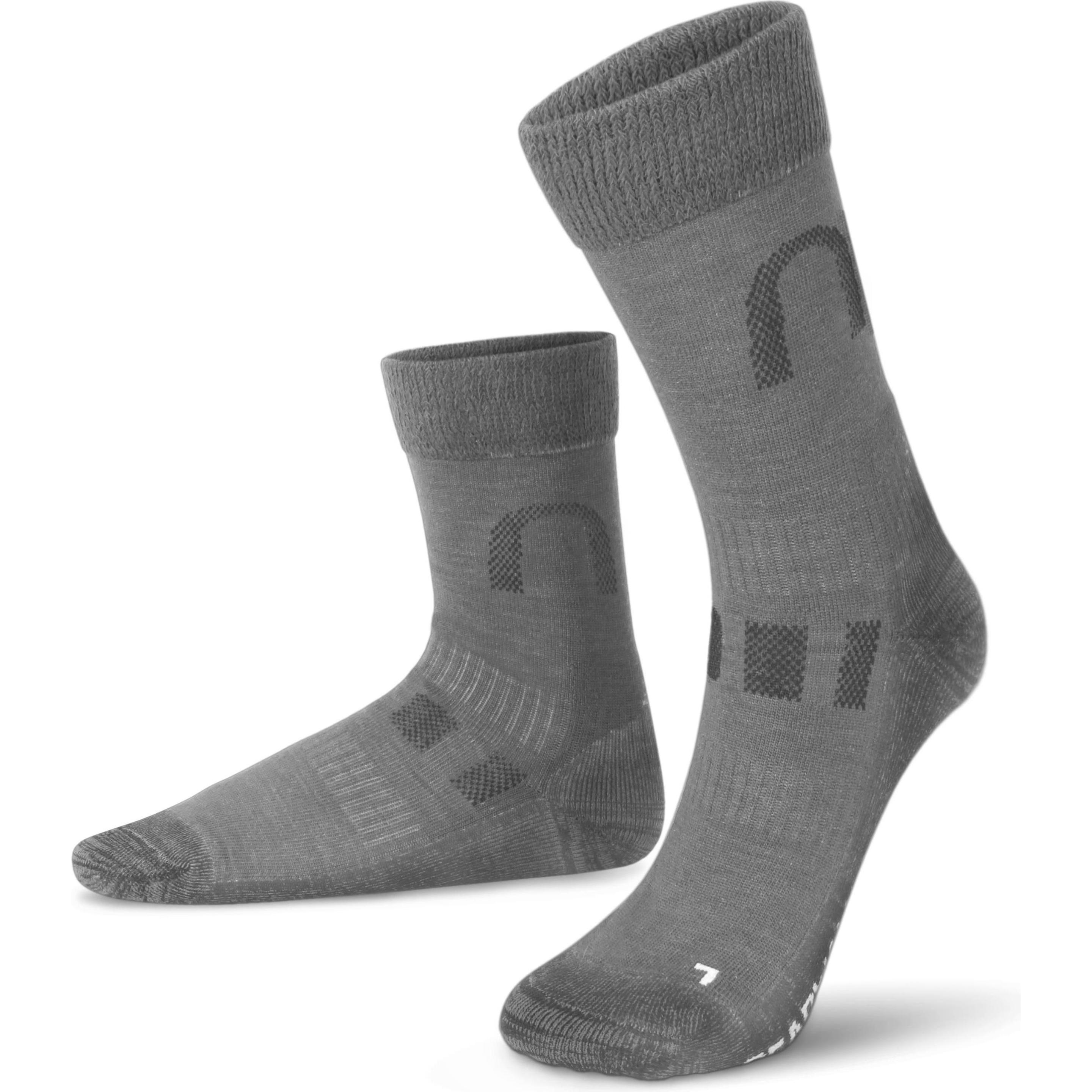 Normani, Herren, Socken, 2 Paar Merinowollsocken Wander- und Trekkingsocken Melton, Grau, (2er Pack, 39 - 42)