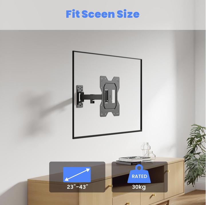 Image du produit PureMounts Wandhalterung PM-FM13-200 Schwarz (Mur, 30 kg, 23" - 43")