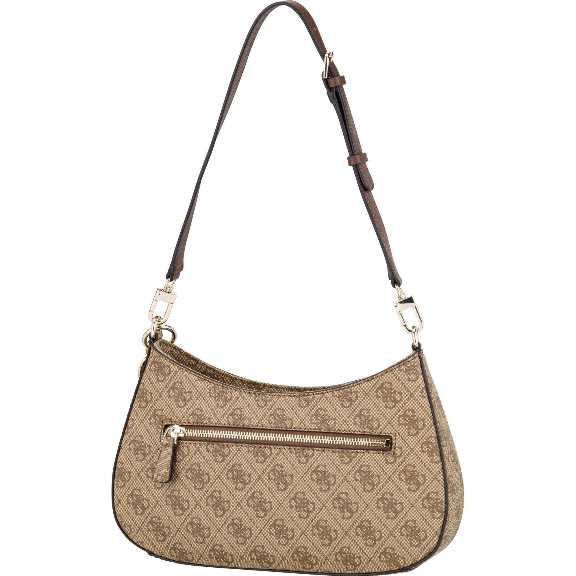 Guess, Handtasche, Schultertasche Noelle Top Zip Shoulder Bag, Braun