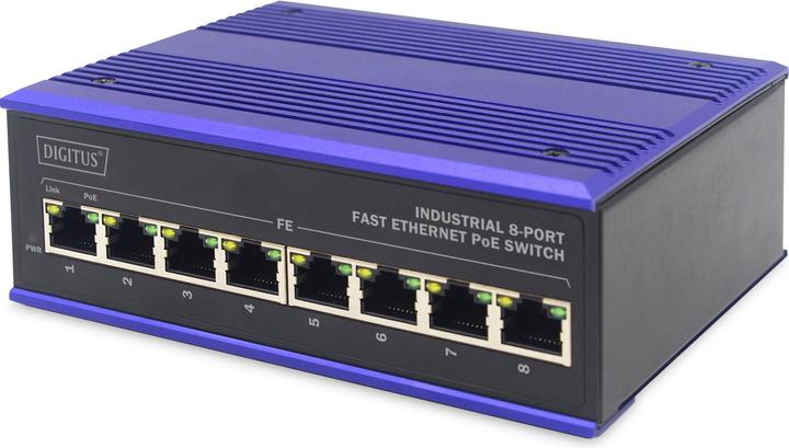 Produktbild Digitus Industrieller 8-Port Fast Ethernet PoE Switch (8 Ports)